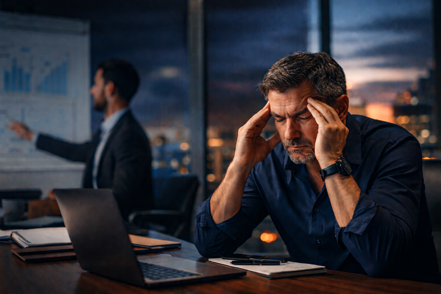 Zestresowany-mezczyzna-w-nowoczesnym-biurze-przeciazony-uklad-nerwowy-presja-stres-przywodztwo-i-motywacja-w-trybie-zagrozenia